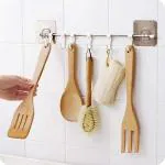 EPACKER Stainless Steel Self Adhesive Kitchen Accessories Organizer / Kitchen Rack Stand Holder (Hanger, Hooks)