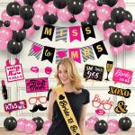Zyozique Bachelorette Party - Bride to Be Sash, Banner, Photo Booth and Balloon (Pack of 42)