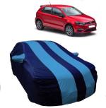 Carigiri Sky Blue And Navy Blue Car Body Cover For Volkswagen Polo(Triple Stitched,Mirror Pocket)(All Year Models)