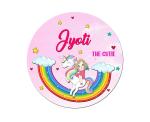 Ashvah Multicolour Engineered Wood Unicorn Customizable Fridge Sticker Magnet-Gift On Happy Birthday For Friend, Daughter, Name-Jyoti