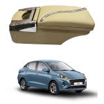 Oshotto PU Leather AR-02 Car Armrest Console Box Compatible with Hyundai Aura - Beige