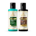 Khadi Organique Green Tea Mint Body Wash & Shikakai Honey Shampoo (Pack Of2) 420 ml