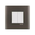 Kolors 1 Module, Modular Switch Plate with inner plate [Cover Plate] , Satin Carbon Black [These modular plates are only compatible with KRAFT & KOSMIK Switches]
