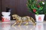 KridayKraft Golden Metal Antique Tiger/Jaguar/Panther/Sher Figurine Table Top Decorative,Feng Shui & Vanstu,Animal Showpiece Figurines...