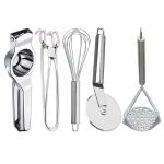 DreamBasket Lemon Squeezer & Pakkad & Egg Whisk & Pizza Cutter & Potato Masher for Kitchen