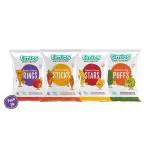 Timios Snacks Mix Flavours Pack of 24 | Stars -6, Sticks -6, Rings -6 and Puffs -6 | Healthy Snacks