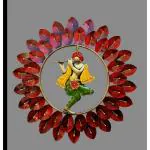 Anshika International Multicolor Metal Metal Krishna Wall Decor