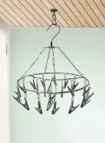 Urbanware 25 CLIP 100% STAINLESS STEEL ROUND CLOTH DRYER CLOTH DRYING STAND HANGER WITH CLIP for socks innerwear baby cloth Steel Scarf Hanger For Scarf (Steel)