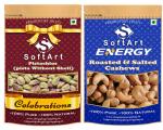 SoftArt Dry Fruits Combo Of Pista Kernels Without Shell & Roasted & Salted Kaju Vacuum Pack - (Pack of 2, 250 g Each)
