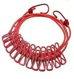 QinPin Unique Design Adjustable Cloth Hanging Rope with Hooks 12 Pcs Clips for Outdoor(Pack of 1)