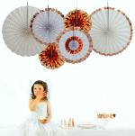 AMFIN (6 Pack) Party Fans Rose Gold Party Decoration Materials Party Fans for Decoration Rose Gold Decor for Wedding Baby Shower Birthday Party (Rose Gold)