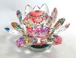NP Multicolour Pure Crystal Crystal Lotus Flower Showpiece