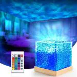 MyHomesWorld Ocean Wave Water Lamp, Projector 3D Water Wave Effect Romantic LED Light Projector Projection Lamps Crystal Table Lamp for Bedroom Decor USB Powered (Pack of 1)