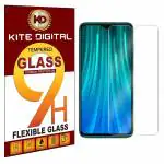 Kite Digital Redmi Note 8 Pro Premium Tempered Glass Screen Protector Slim 9H Hard 2.5D with Full Installation Kit and Warranty (Pack of 3)
