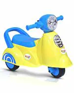 Kidsmate Rhino Push Scooter: A Fun Ride On Experience with Music & Light for Kids | Boys/Girls Age 2-5 Years | Exciting and Safe Outdoor Toy (Yellow/Blue)