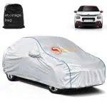 Automozexo Waterproof Car Cover for Citroen C3 with Mirror Pocket Anti Dust, Waterproof, Triple Stitched Fabric with Pipein Design, Elastic Hem Car Body Cover for Citroen C3