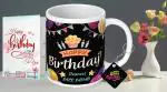 NH10 DESIGNS Happy Birthday Sale Sahab Text Quote Family Name Mug with Keychain Card for Sale Sahab Written Mug Birthday Anniversary Gift for Sale Sahab for Sale Sahab Mug Gift for Sala (HBDWMKC 102)