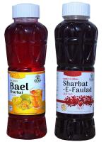 Natraj The Right Choice Sharbat-e-faulad and Bael Sharbat - (750 X 2= 1500ml) (Pack of 2)