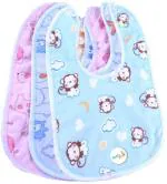 Mom's Pride Kidsify Multicolor Cotton Baby Button Bibs Apron (Pack Of 4)