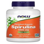 NOW Foods, Certified Organic Spirulina, Double Strength, 1,000 mg, 120 Tablets