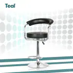 Teal Stanley Bar Stool with Chrome Base - Black