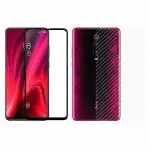 Kite Digital Redmi K20/K20 Pro Back Screen Protective Film Carbon Fiber Skin Transparent Screen Guard Sticker + 5D/6D/11D/21D (Black) Premium Tempered Glass Screen Protector