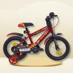 HOUSE OF TOES Birdie Bicycle for Kids 3 to 5 Years Boys & Girls 14 Inches with Training Wheels | 98% Assembled | Water Bottle, Bell (Glossy Red)
