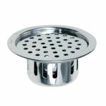 VIKING 47405 Shower Channel Water Drain Round Shape, 125mm (5) Diameter, No Hole for Waste Pipe SS 201, Polished Finish Floor Drainer/Jali for Bathroom, Kitchen, Balcony Rust-Free