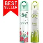 Godrej Aer Spray for Car, Home & Office- Morning Misty Meadows & Fresh Lush Green 220 mL