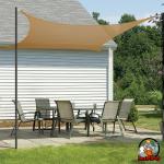 HIPPO PE 85% Sun Blockage Rectangle Shade Sail Sun & UV Protection (Beige-Black | 12X16FT | 1 Pc)