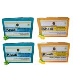 KHADI AYURVEDIC Lemon & Mint | Natural Handmade, Oil Control, Acne Control, Cooling Soap | No Sulphate, Parabens | Cruelty Free | With Lemon Essential Oil, Mentha Oil - Pack Of 4 | Each 125G |