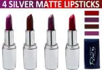 OUR BEAUTY Multicolor 100% Veg And Long Stay Soft Matte Lipstick Combo 25 (Pack Of 4)