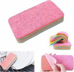 SHALVI Sponge Wipes for Kitchen, Sponge Scrub,12-Layer Tearable Rainbow Cloth, Reusable Dual Sided Dish Sponge,Rainbow Scrub Sponge, Multi-Purpose Cleaning Cloth for Kitchen, Cars, Glass, Furniture