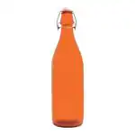 Pb PapyrusBolsys Round Glass Water Bottles, 1ltr, Set of 1, Orange