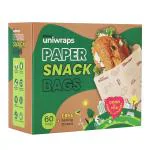 Oddy Uniwraps Multi-Purpose Snack Bags With Sealing Stickers | Pack of 60 Bags, 8x5.5 Inch each