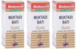 Baidyanath (Jhansi) Muktadi Bati Gold with Pearl, Kesar & Gorochan Ayurvedic Medicine (3 Packs, 10 Tablets in Each Pack)