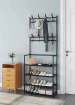 Lifewit Black Carbon Steel A Shape Multipurpose Rack With 2 Bottom Shelves Space Saving Storage Organizer