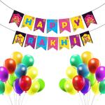 Festiko Set of 26 Pcs Happy Rakhi Combo (Banner, Balloons), Raksha Bandhan Decoration Combo
