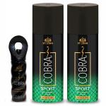 ST-JOHN Deodorant body spray for men & women | 24 hours long lasting combo sports Deodorant spray & Cobra Perfume 15 ml (315 ml, Pack of 3)