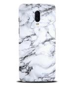 Bhaicover OnePlus 6T White Rubber Marble Design Mobile Back Case Cover