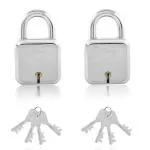 Godrej Locks Steel Square 7 Levers Padlock with 4 Keys (Pack of 2)