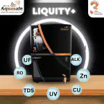 apc's Aquasafe Liquity+ RO + UV + UF + Cu + Zn + Alk 3 Layer Protection + 7 Stage Purification 12 L RO + UV + UF + TDS Water Purifier (Black)