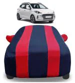 Auto Hub Car Cover Compatible with Hyundai i10 Nios with Mirror Pockets, Triple Stitched, Navy, Red, Water Resistant Car Body Cover