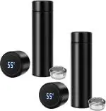 See Inside Stainless Steel Insulated Water Bottle with Led Temperature Display 1000 ml Bottle  (Pack of 2, Multicolor, Steel)