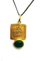 Astroghar Shree Lord Budh Mercury Graha Mantra Gold Plated Alloy Brass Yantra Pendant For Men And Women