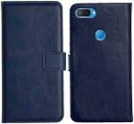 MV Realme 2 Blue Leather Shock Absorption Mobile Flip Cover With Holder