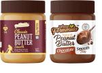 URBAN FORMMULA Classic Smooth + Chocolate Smooth Peanut Butter | High Protein 25 g & Energy | Creamy |Zero Trans Fat | Zero Cholesterol | Vitamin B3 | Pet Jar Packing | For All (250g x 2), Pack Of 2