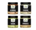 Nature Prime Fresh and Healthy Premium Raw Nuts Dry Fruits Combo Pack of Almond, Cashew, Raisin, Apricot Jar Pack (200g * 4) 800G
