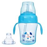 Buddsbuddy BPA Free Anti Spill Design Momo 2 in 1 Baby Sipper (Spout + Straw) Cup 240ml, Blue
