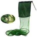 Proberos Fishing Net Trap with Handle Fish Basket Collapsible Portable Fish Cage Fishing Keep Net for Crayfish, Crab